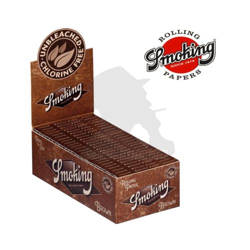 master-1 Cartine Smoking Brown Regular 69 × 37 mm non sbiancate – Box da 50 libretti da 60 fogli