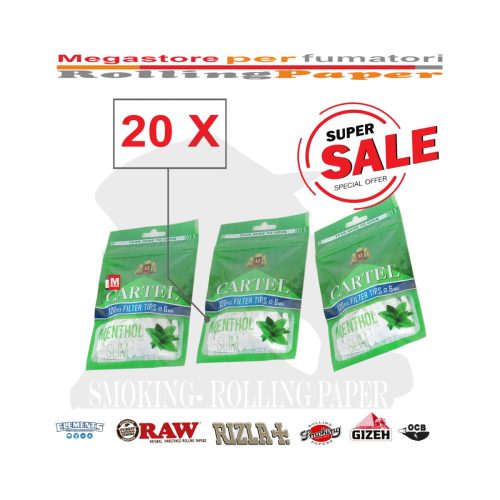 Filtri Cartel Menthol Slim 6 mm – 20 bustine da 120 filtri