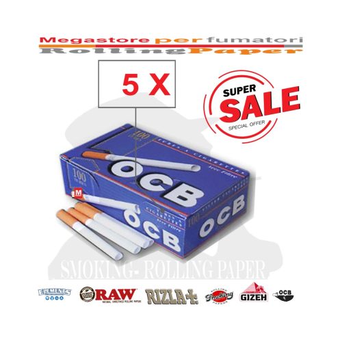 master-110 Tubetti per sigarette OCB Regular con filtro – 5 scatole da 100 tubetti