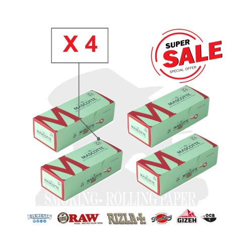 master-119 Tubetti per sigarette Mascotte Regular 8 mm – 4 scatole da 200 tubetti