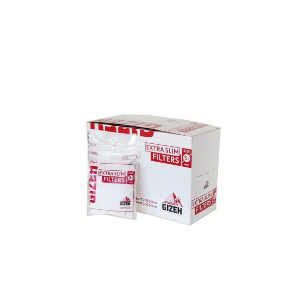 master-12 Filtri per sigarette Gizeh Extra Slim 5,3 mm in spugna liscia – 150 filtri