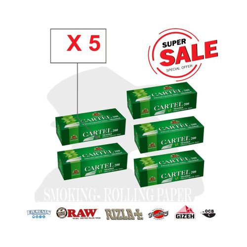 Tubetti per sigarette Cartel Menthol Regular 15 mm – Confezione da 200 tubetti