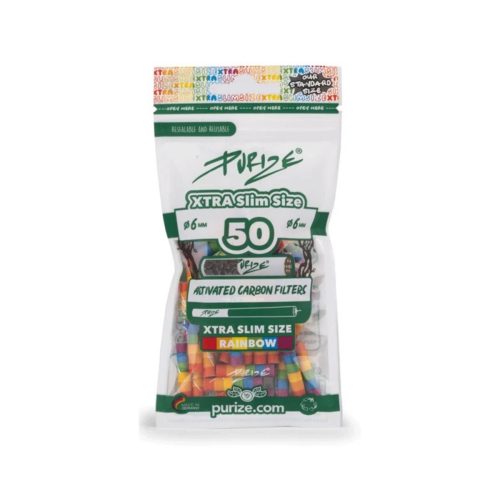 Filtri ai carboni attivi Purize Rainbow Extra Slim 6 mm – 50 filtri
