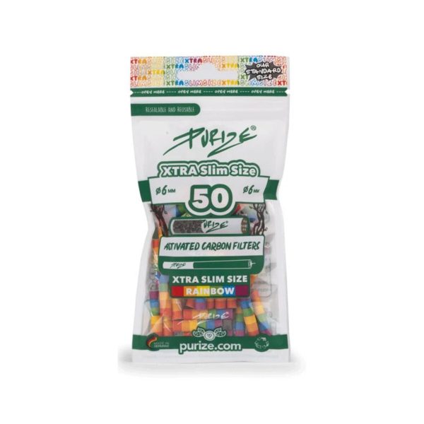 master-131 Filtri ai carboni attivi Purize Rainbow Extra Slim 6 mm – 50 filtri