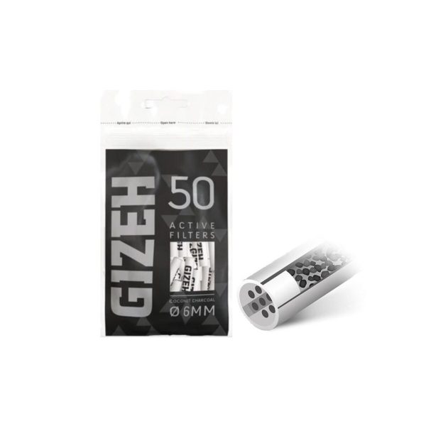 master-132 Gizeh Black Extra Slim 6 mm Aktivkohlefilter – 50 Filter