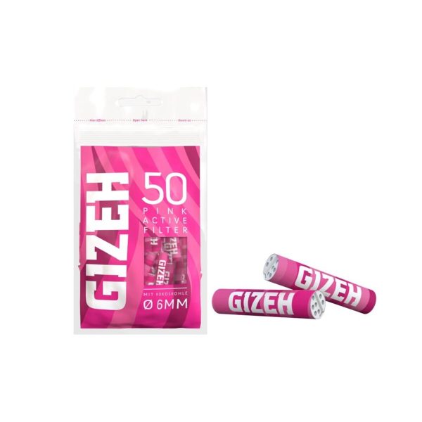 master-134 Filtri ai carboni attivi Gizeh Pink Extra Slim 6 mm – 50 filtri