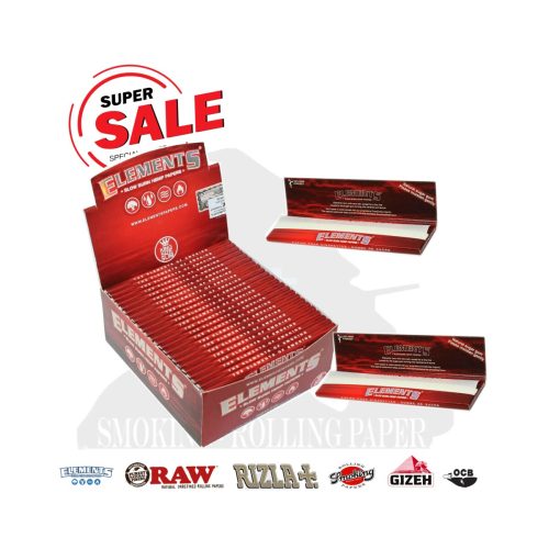master-160 Cartine Elements Red King Size Slim – Confezione da 50 libretti