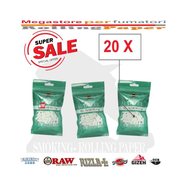 master-165 Filtri Cartel Semi Regular 7 × 22 mm – 20 bustine da 100 filtri