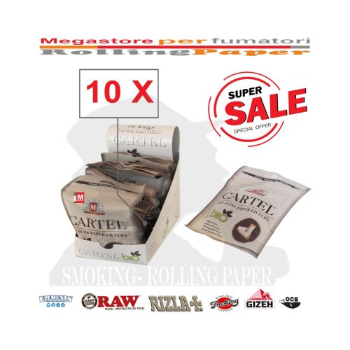 Filtri Cartel Organic Slim 6 × 15 mm – 10 bustine da 120 filtri