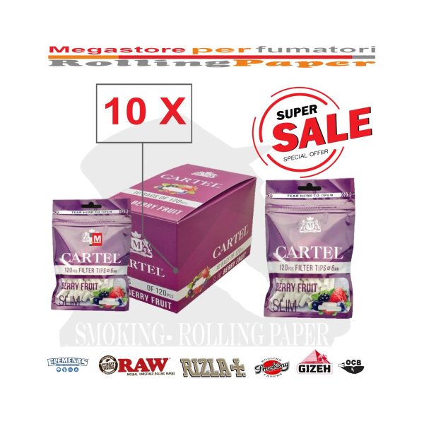 master-168 Filtri Cartel Berry Fruit Slim 6 × 15 mm – 120 filtri