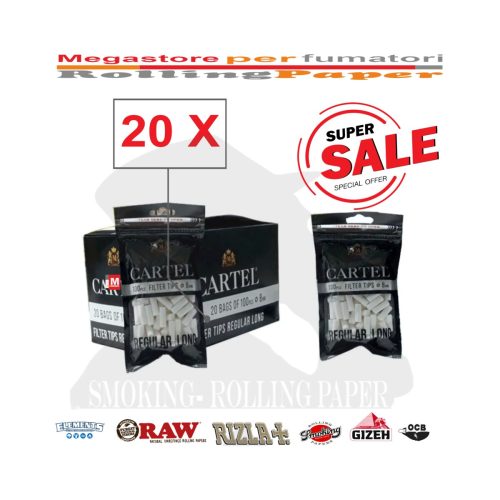 Filtri Cartel Regular 8 × 22 mm – 20 bustine da 100 filtri
