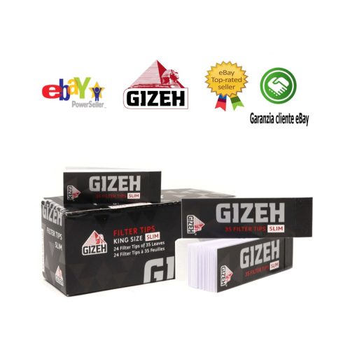 master-184 Filtri in cartoncino Gizeh Black Slim perforati – 24 blocchetti
