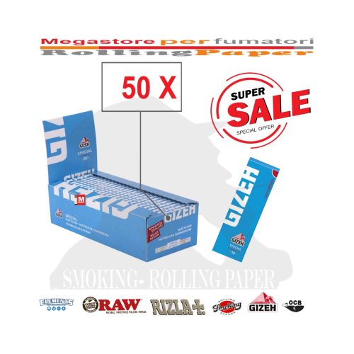 master-191 Cartine Gizeh Special Extra Fine Blue Corte Regular – Confezione da 50 libretti