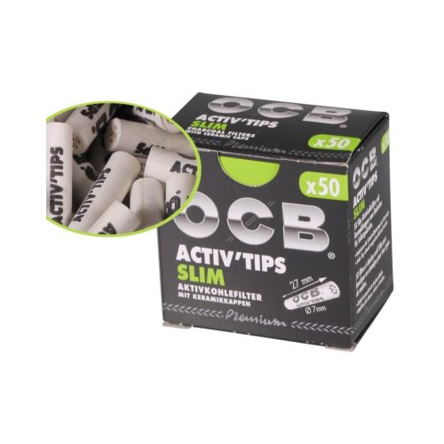 Filtri ai carboni attivi OCB Activ Tips Slim 7 mm – 50 filtri