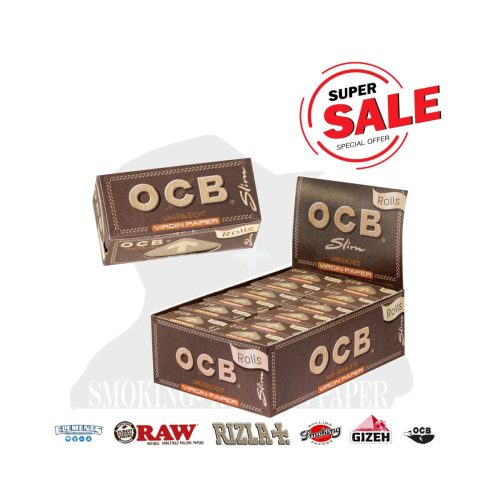 Cartine a rotolo OCB Virgin Brown Extra Fine Rolls Slim – 24 rotoli