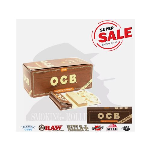Cartine OCB Virgin Brown Medium 1¼ con filtri – Confezione da 24 libretti