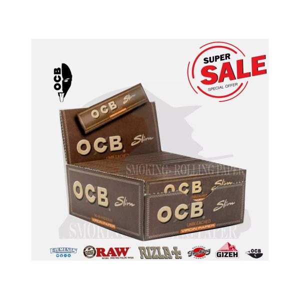 master-233 OCB Virgin Brown Gold King Size Slim Zigarettenpapier – Packung mit 50 Heftchen