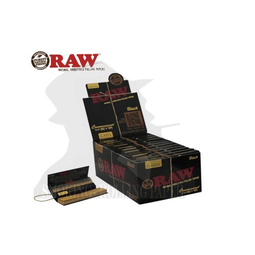 master-258 Cartine RAW Classic Black Medium 1¼ con filtri – Confezione da 24 libretti