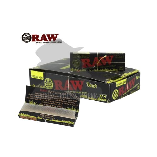 master-264 Cartine RAW Organic Black Medium 1¼ – Confezione da 24 libretti