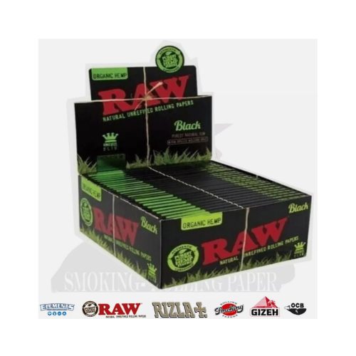 master-267 Cartine RAW Organic Natural Black King Size Slim – Confezione da 50 libretti