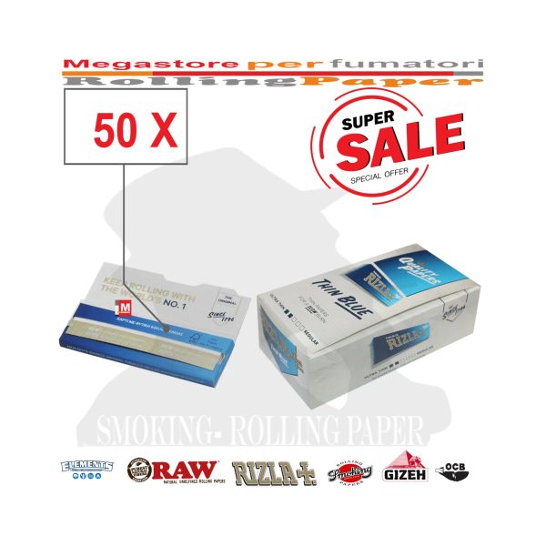 master-284 Cartine Rizla Blue Corte Regular – Confezione da 50 libretti