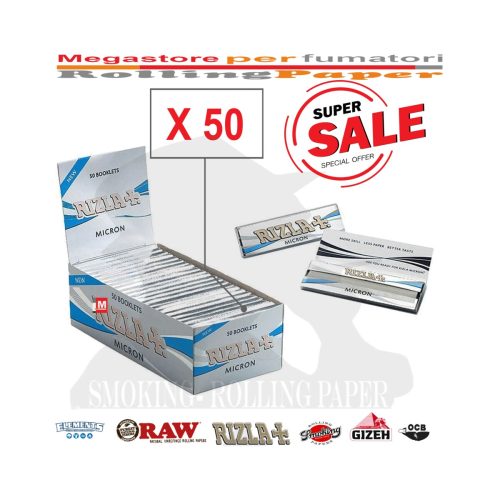 Cartine Rizla Micron Corte Regular – Confezione da 50 libretti