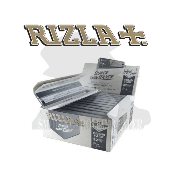 master-299 Rizla Silver King Size Slim Rolling Papers with Tips – Pack of 24 Booklets