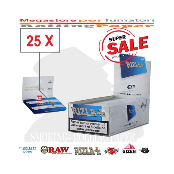 master-31 Cartine Rizla Blue Corte Regular – Confezione da 25 libretti