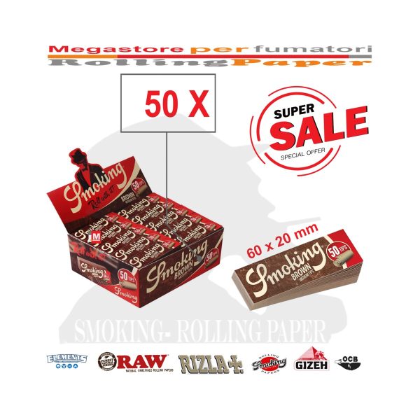 Filtri in cartoncino Smoking Brown Slim non sbiancati – 50 blocchetti