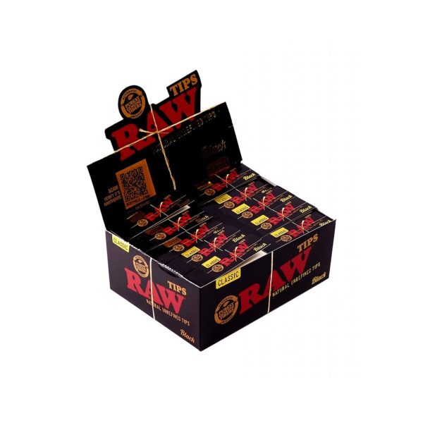 master-34 RAW Black Slim Filtertips aus Karton – 50 Tip-Heftchen