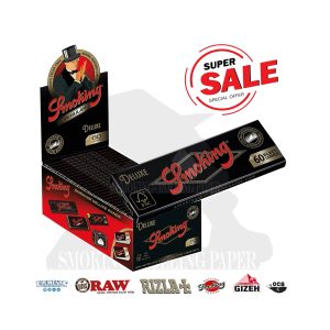 Cartine Smoking Deluxe Black Corte Regular – Confezione da 50 libretti