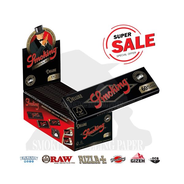 master-341 Smoking Deluxe Black Regular Zigarettenpapier – Packung mit 50 Heftchen