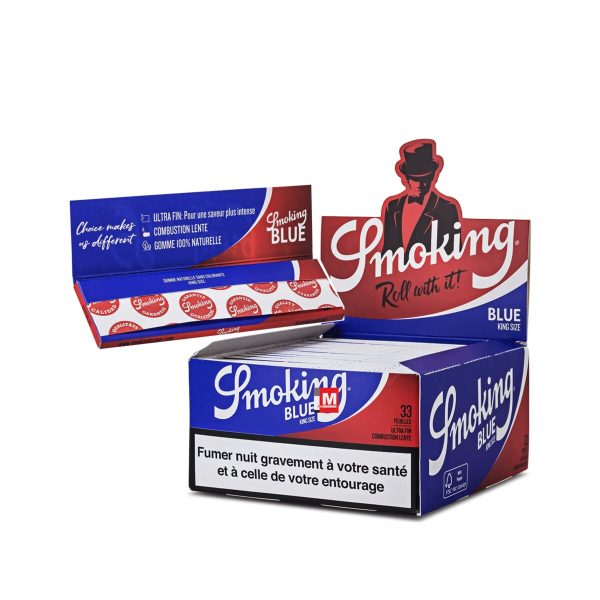 Papier à rouler Smoking Blue King Size Slim – lot de 50 carnets