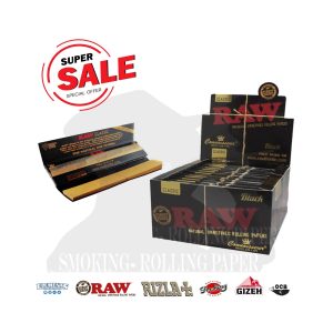 Cartine RAW Black Connoisseur King Size Slim con filtri – Confezione da 24 libretti