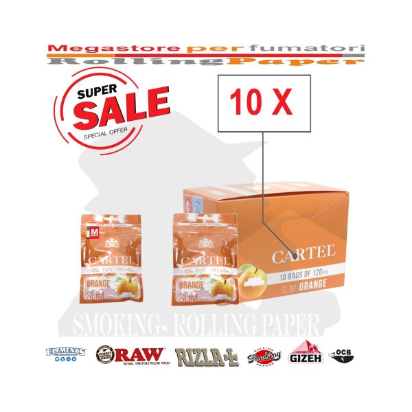 Filtri Cartel Orange Slim 6 mm – 10 bustine da 120 filtri