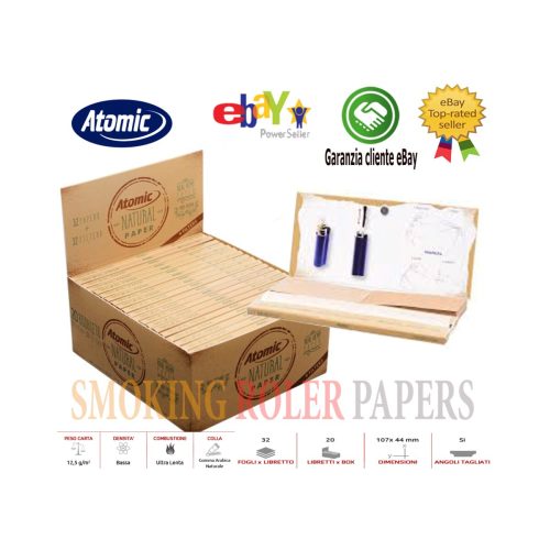 master-49 Cartine Atomic Natura King Size Slim con filtri – Confezione da 20 libretti