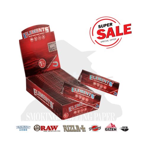 Cartine Elements Red Medium 1¼ – Confezione da 25 libretti