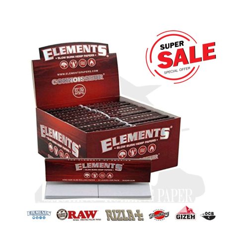 master-60 Cartine Elements Connoisseur Red King Size Slim con filtri – Confezione da 24 libretti