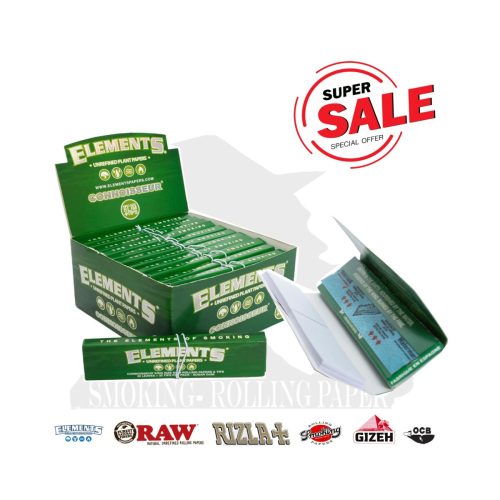 master-65 Cartine Elements Connoisseur ECO Green King Size Slim con filtri – Confezione da 24 libretti