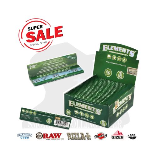 master-66 Cartine Elements Green King Size Slim – Confezione da 50 libretti