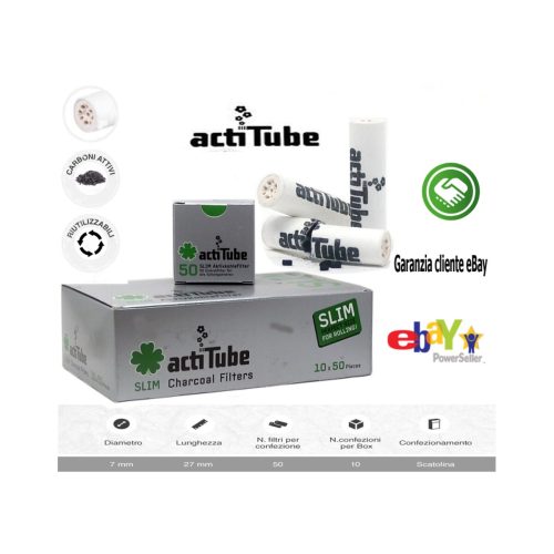 Filtri ai carboni attivi ActiTube Slim 7 mm – 10 scatole da 50 filtri