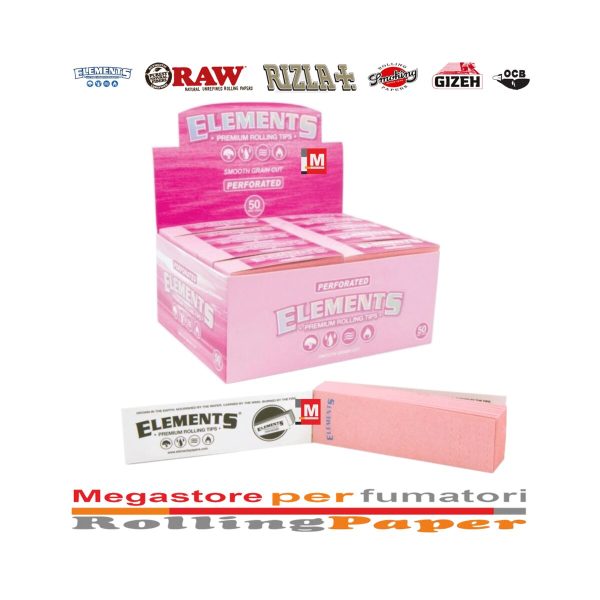 master-87 Elements Pink Slim perforierte Filtertips aus Karton – 50 Tip-Heftchen
