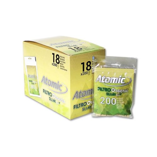 Filtri Atomic Organic Slim 6 mm biodegradabili – 200 filtri