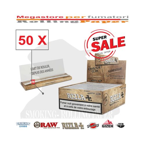 master-94 Cartine Rizla Authentique King Size – Confezione da 50 libretti